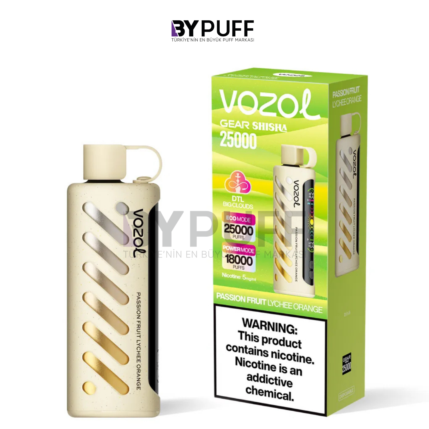 Vozol Gear Shisha 25000 Passion Fruit Lychee Orange