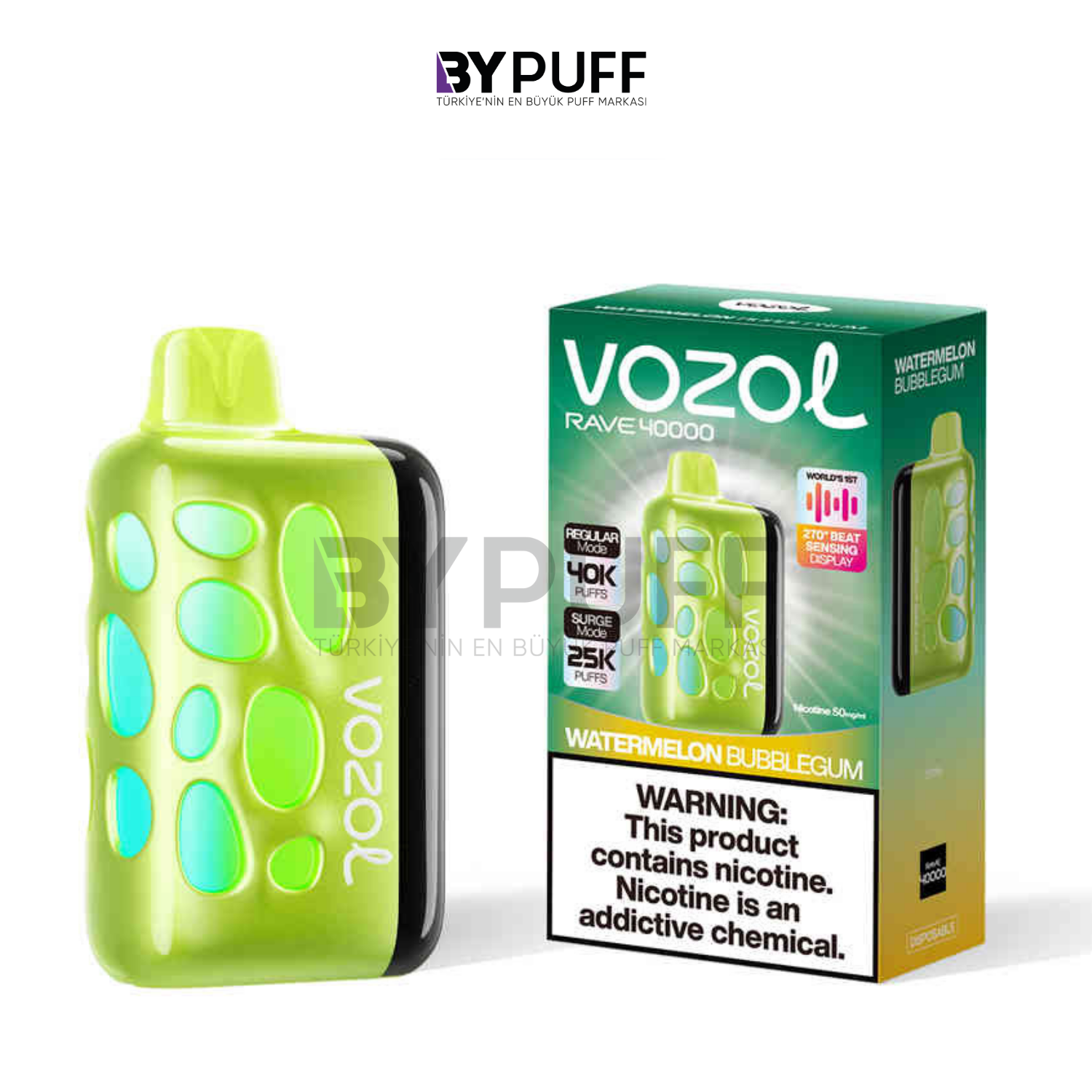 Vozol Rave 40000 Watermelon Bubble Gum