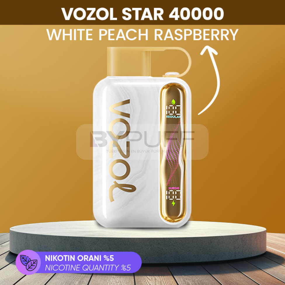 Vozol Star 40000 White Peach Raspberry